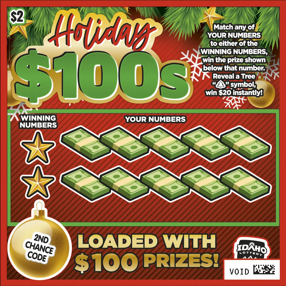 Holiday $100s scratch ticket.