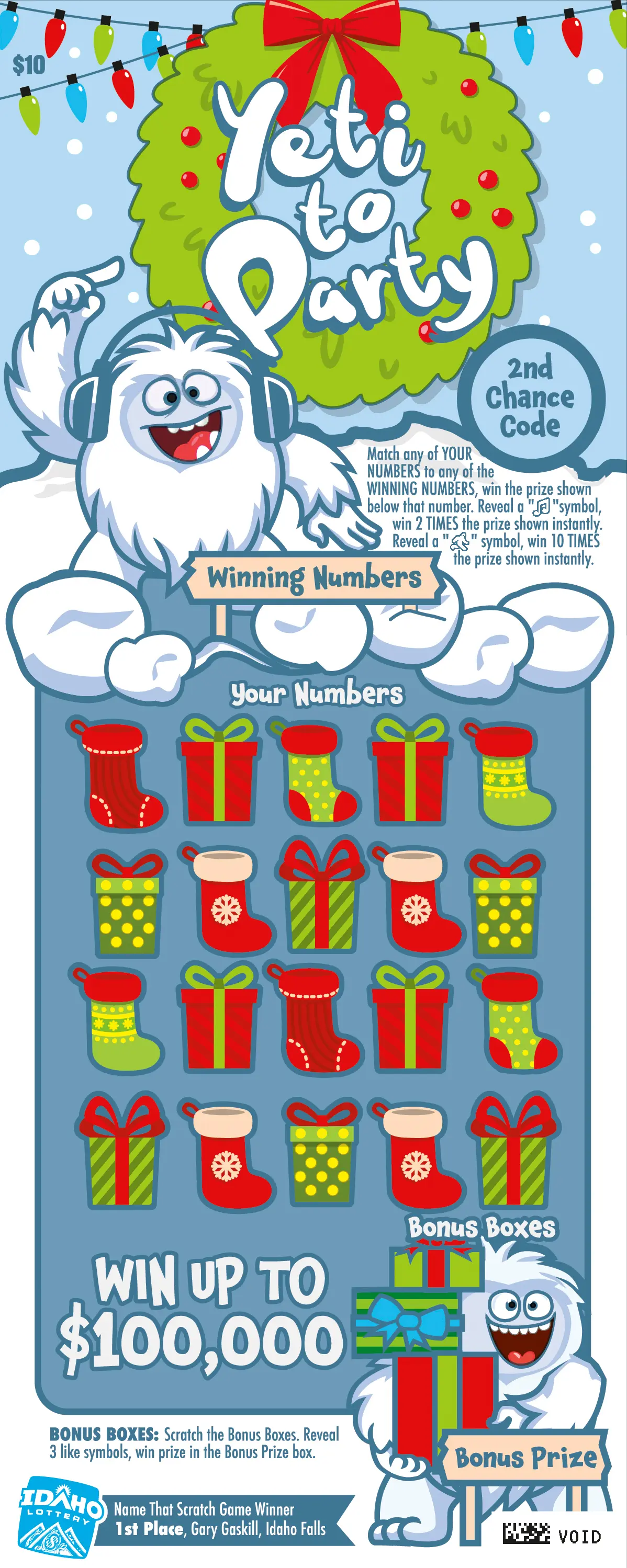 Yeti To Party scratch ticket.
