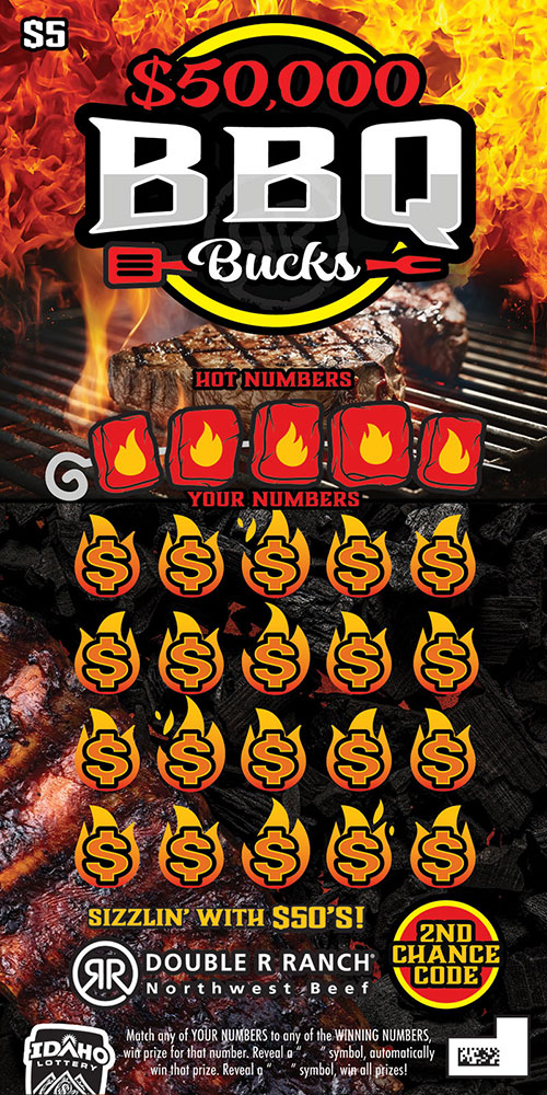 $50,000 BBQ Bucks scratch ticket.